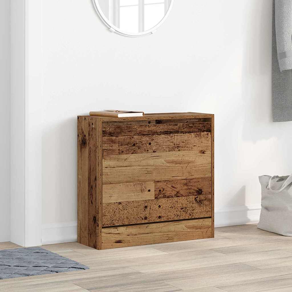 Schuhschrank mit Regal Altholz 60 x 21 x 57 cm Holzwerkstoff