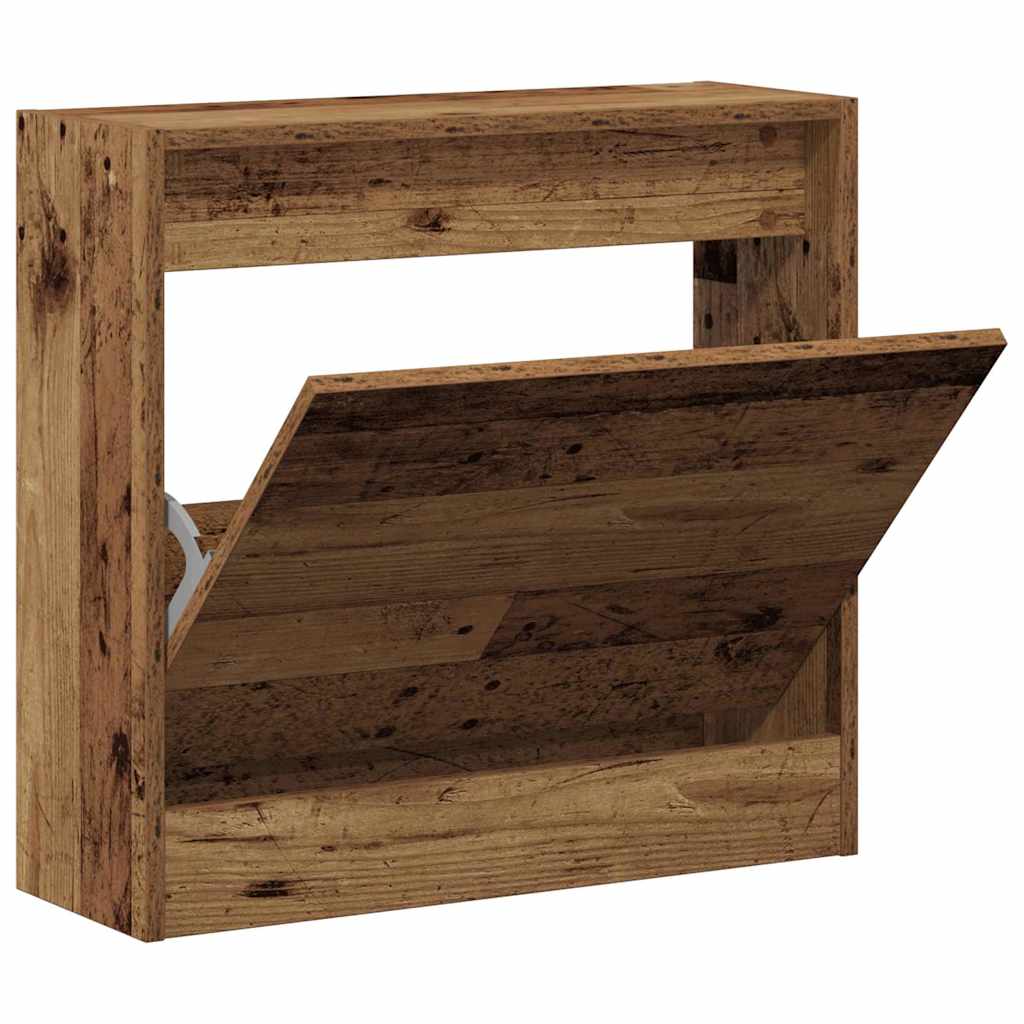Schuhschrank mit Regal Altholz 60 x 21 x 57 cm Holzwerkstoff