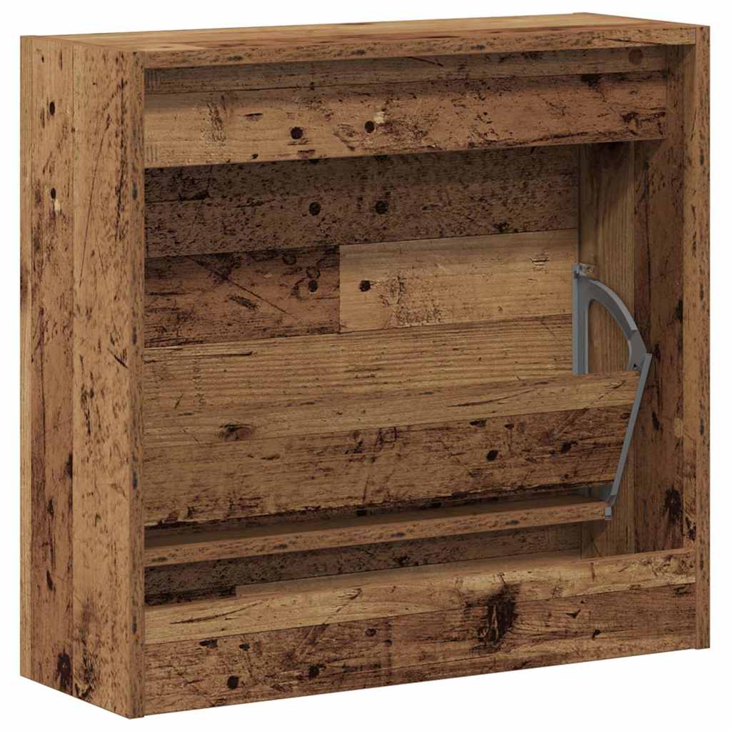Schuhschrank mit Regal Altholz 60 x 21 x 57 cm Holzwerkstoff