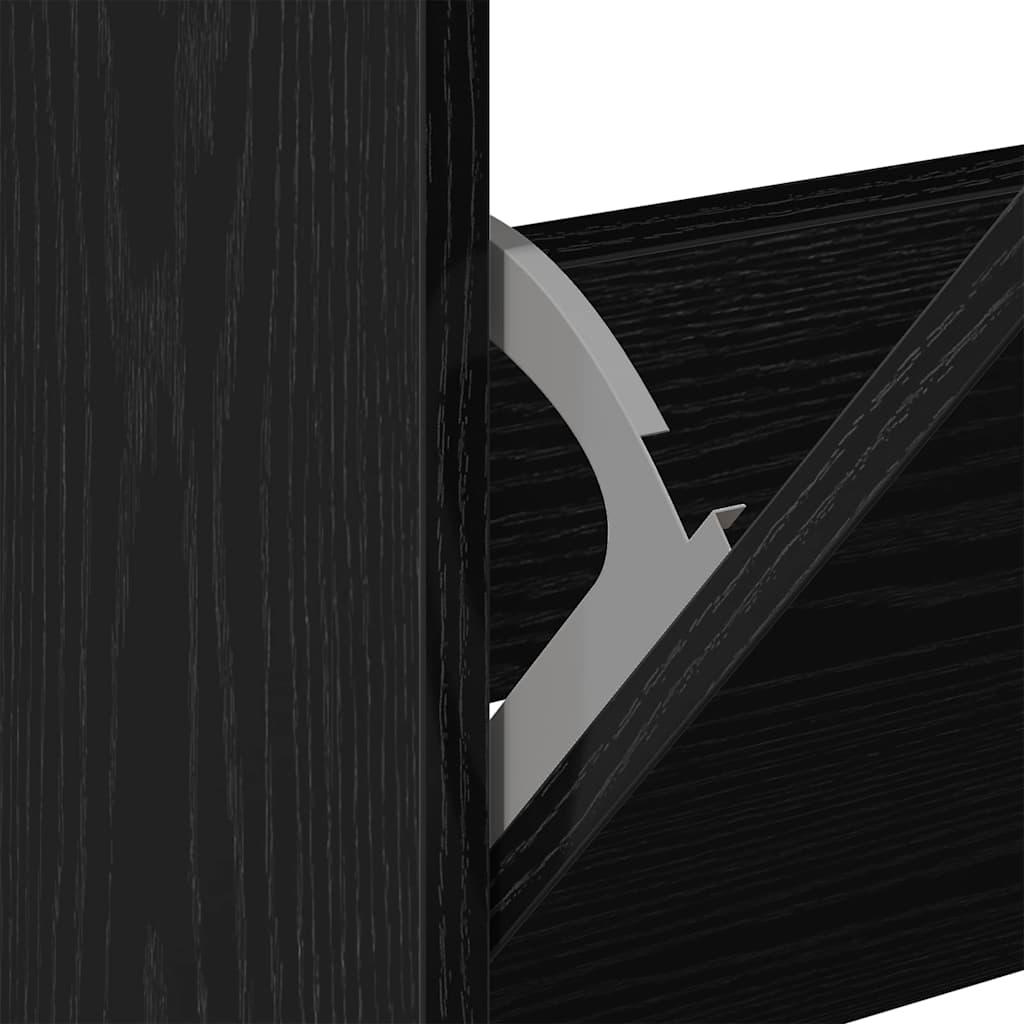 Schuhschrank Schwarz Eichen-Optik 60 x 21 x 57 cm Holzwerkstoff