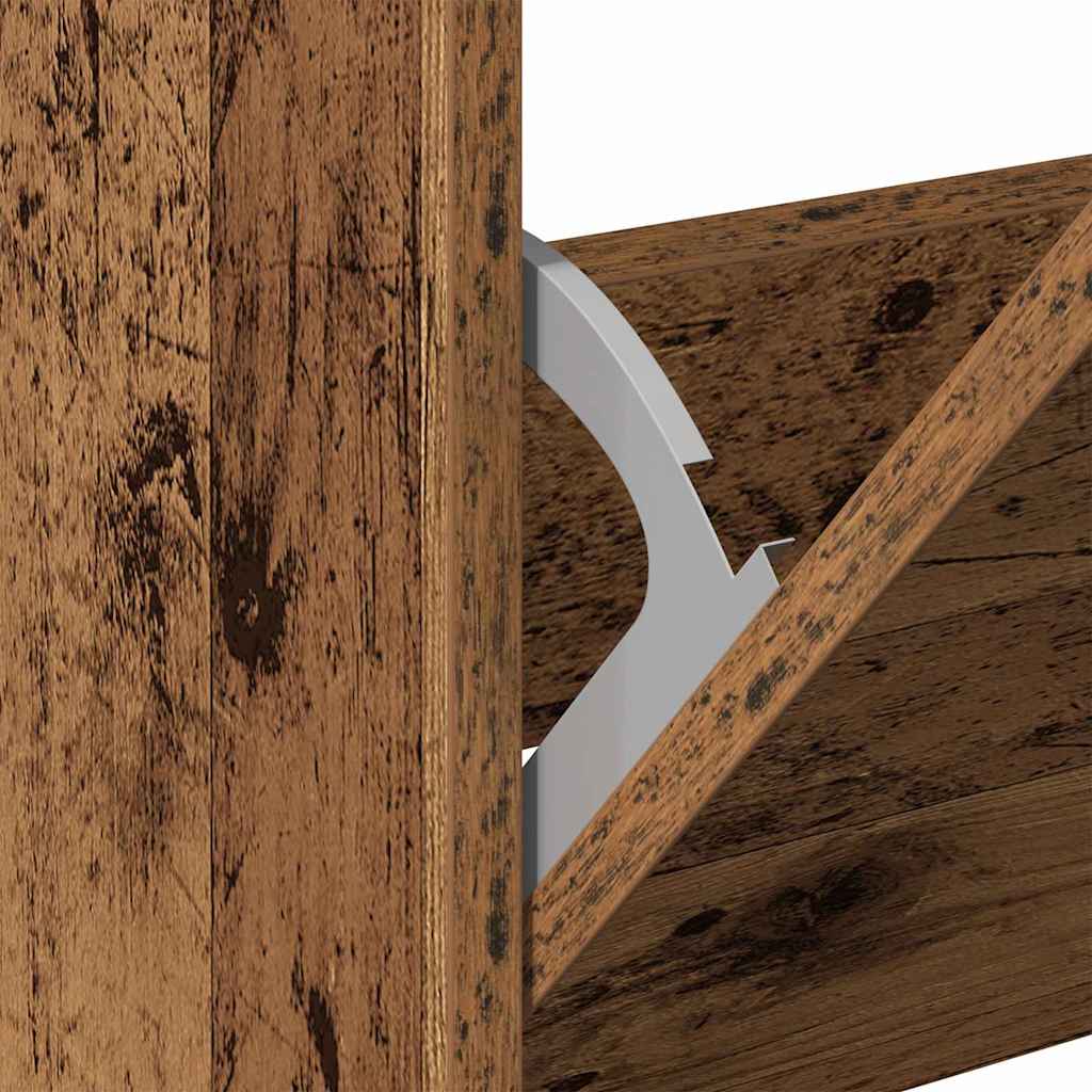 Schuhschrank mit Regal Altholz 80 x 21 x 125,5 cm Holzwerkstoff
