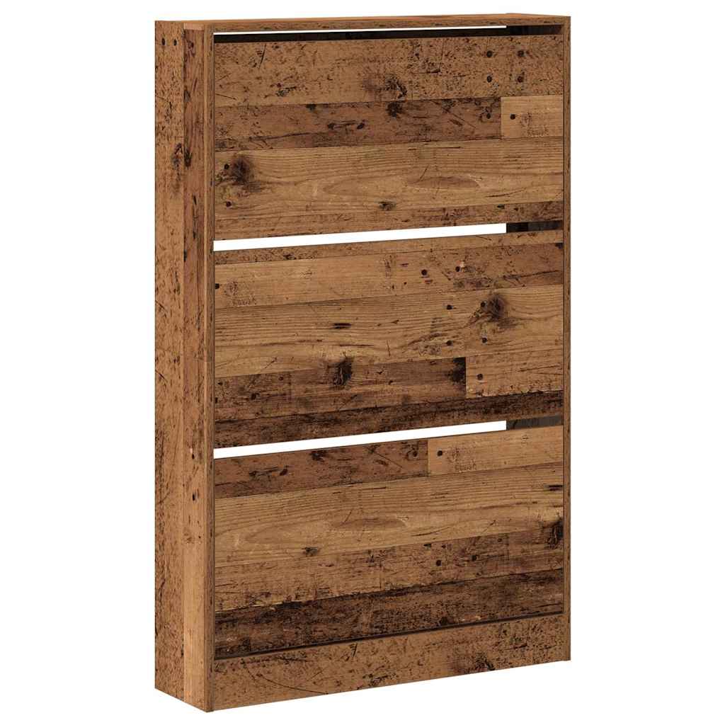 Schuhschrank mit Regal Altholz 80 x 21 x 125,5 cm Holzwerkstoff