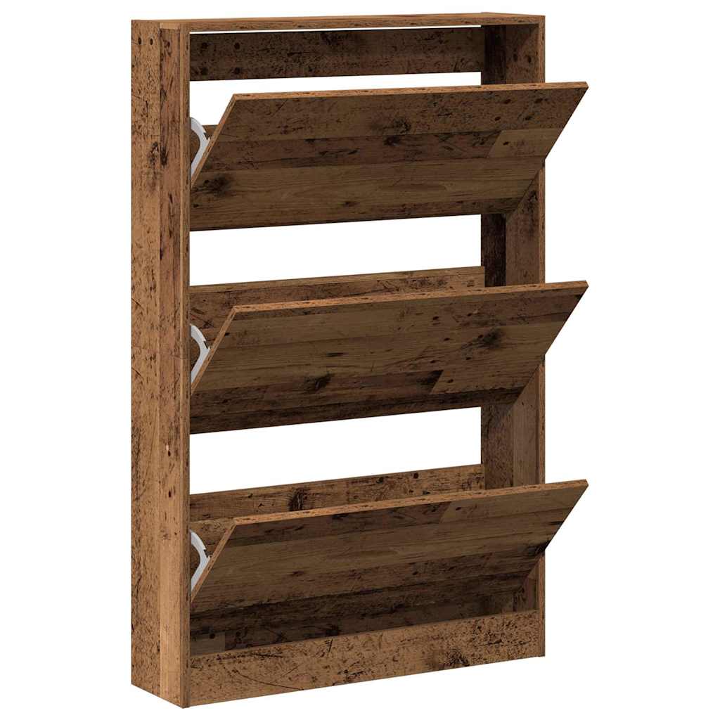 Schuhschrank mit Regal Altholz 80 x 21 x 125,5 cm Holzwerkstoff