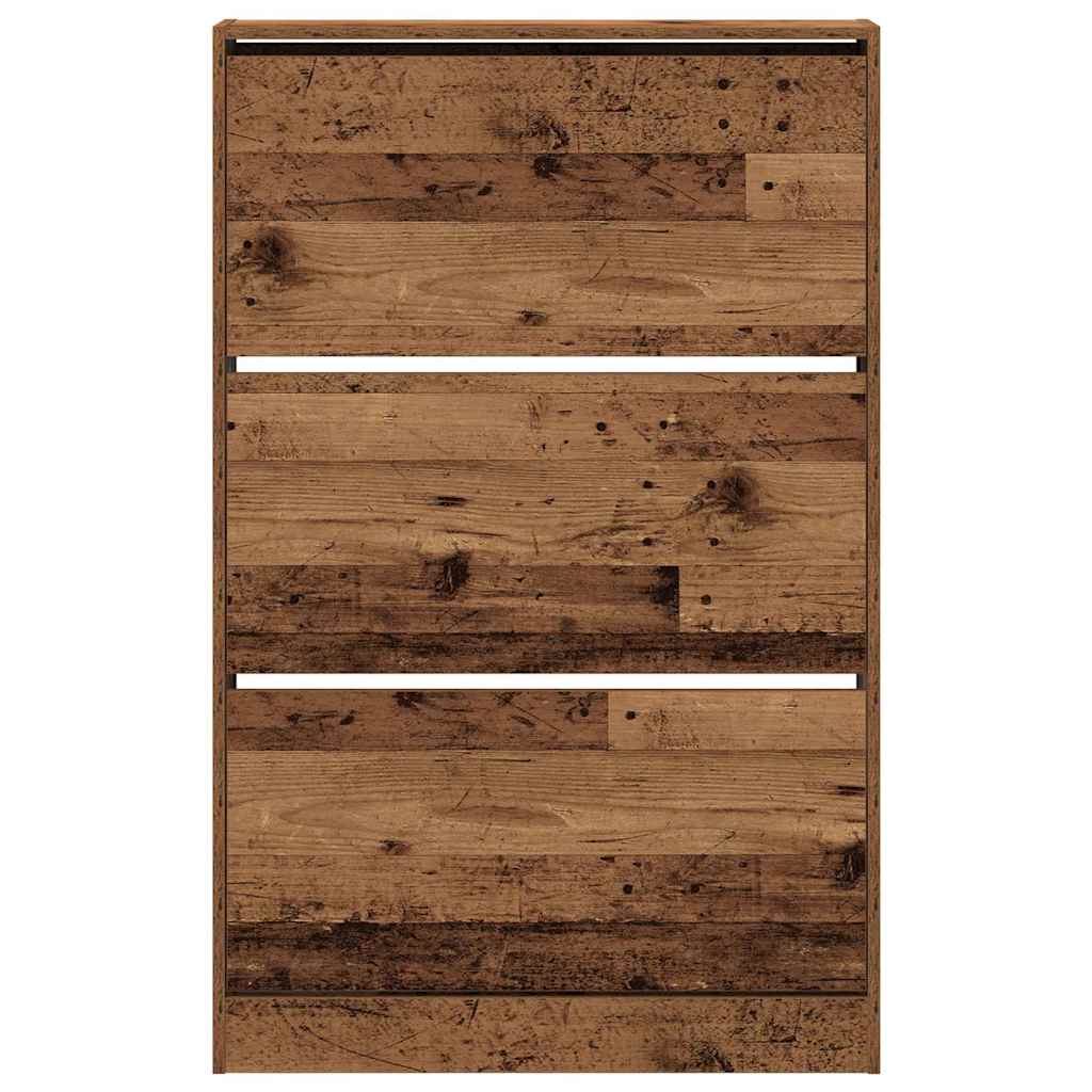 Schuhschrank mit Regal Altholz 80 x 21 x 125,5 cm Holzwerkstoff