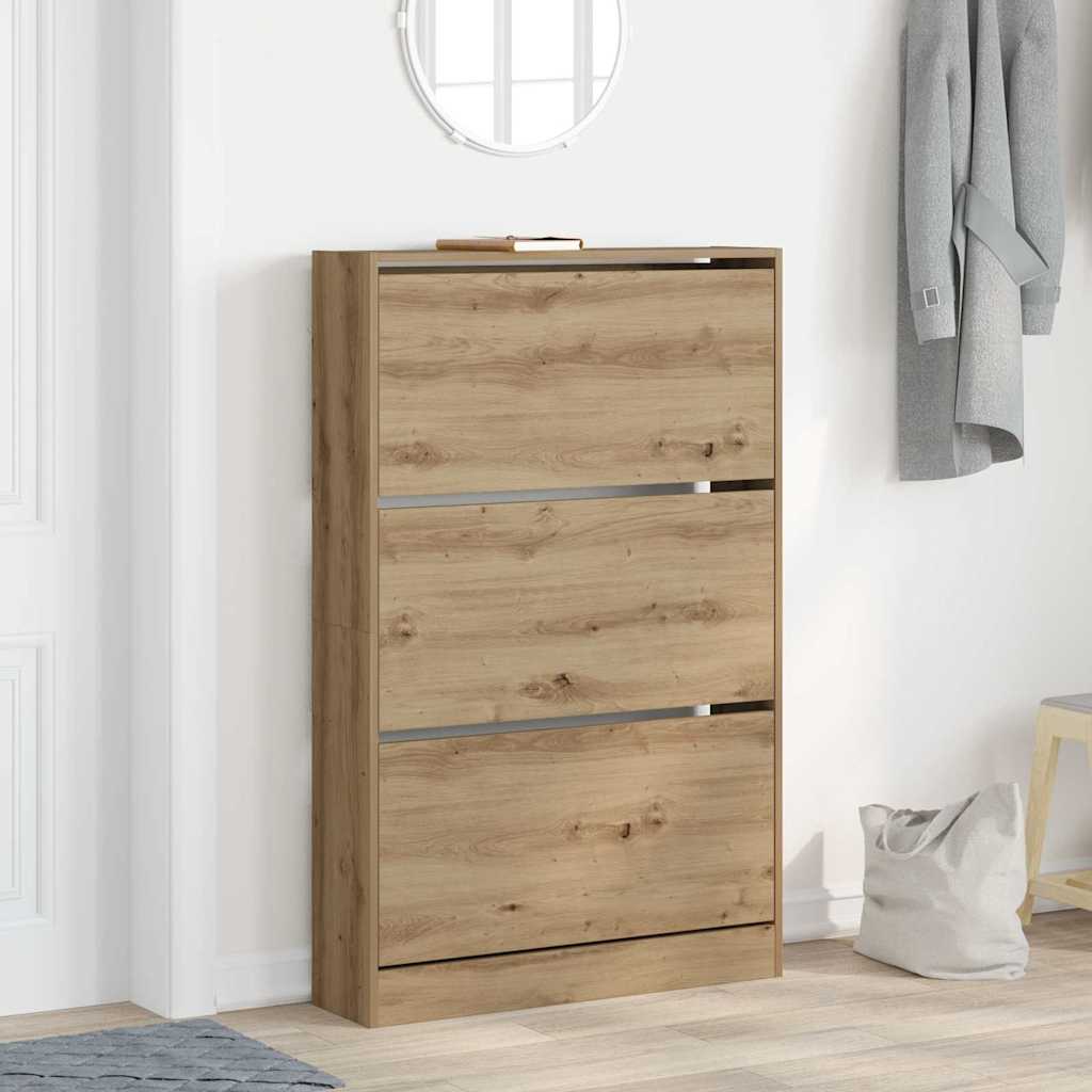 Schuhschrank Artisan-Eiche 80 x 21 x 125,5 cm Holzwerkstoff