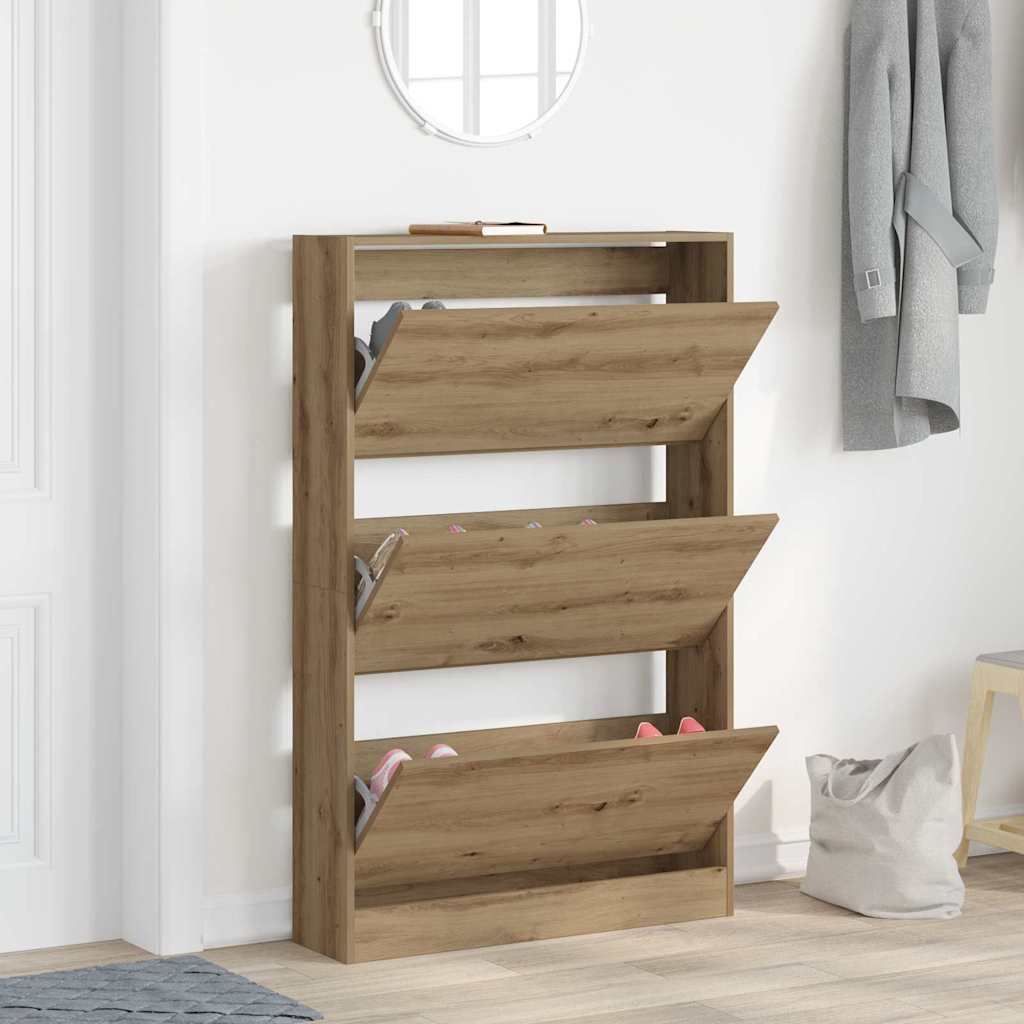 Schuhschrank Artisan-Eiche 80 x 21 x 125,5 cm Holzwerkstoff