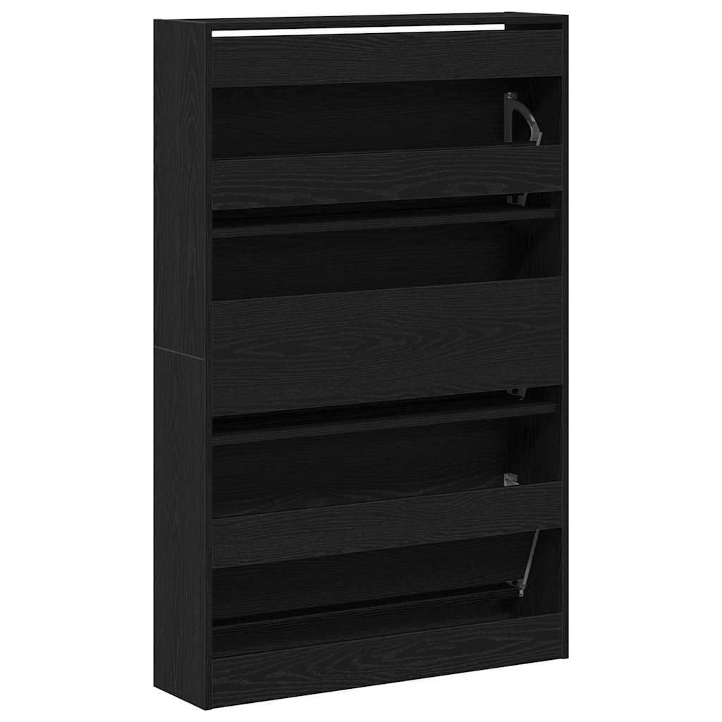 Schuhschrank mit Regal Schwarz Eichen-Optik 80 x 21 x 125,5 cm