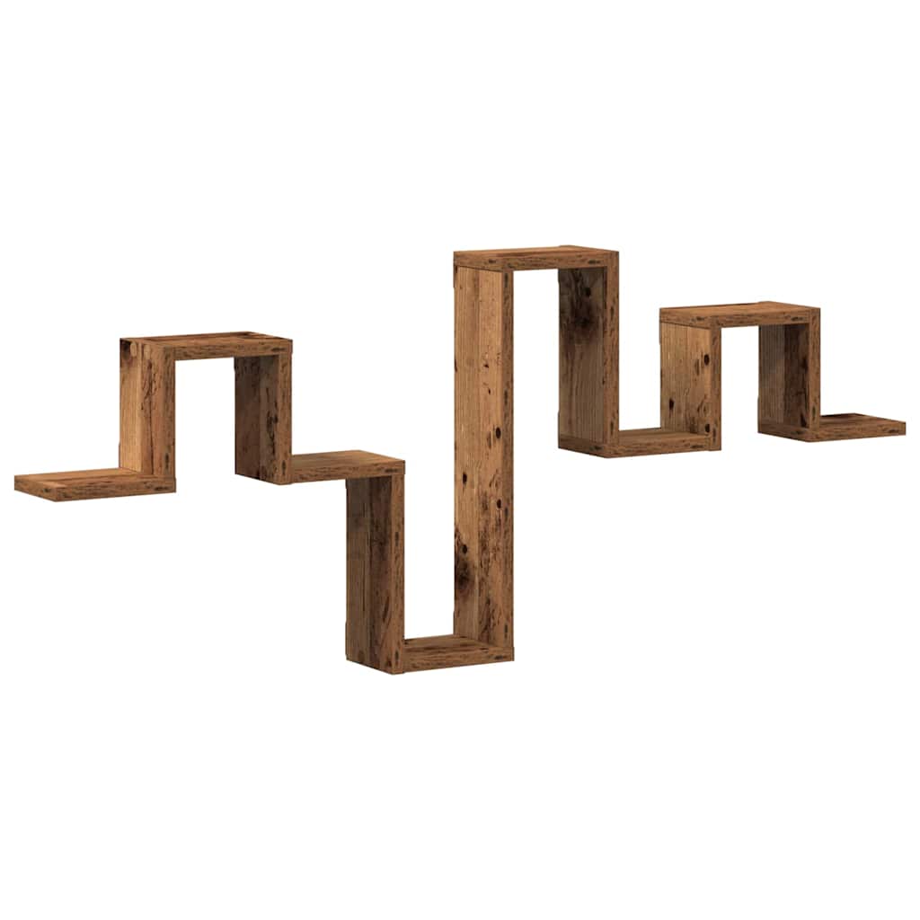 Wandregal Wandmontiert mit Speicher Altholz 104,5 x 43 x 10 cm