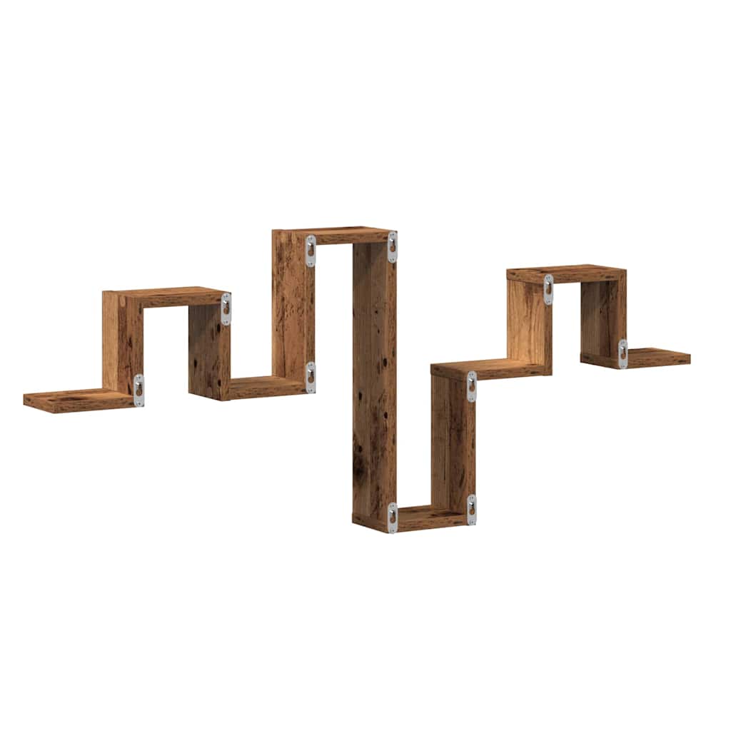 Wandregal Wandmontiert mit Speicher Altholz 104,5 x 43 x 10 cm