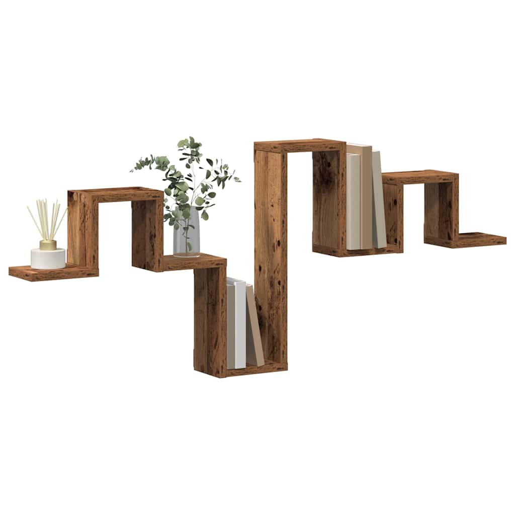 Wandregal Wandmontiert mit Speicher Altholz 104,5 x 43 x 10 cm
