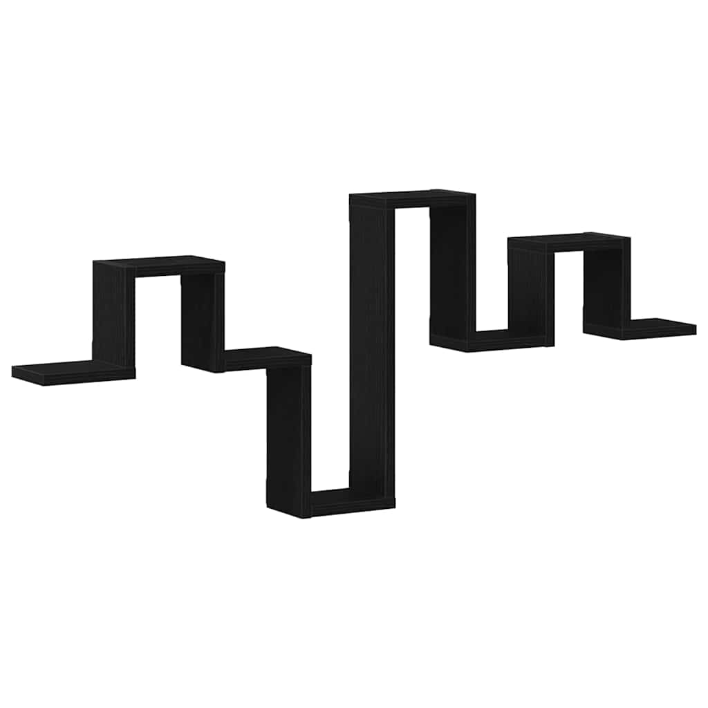 Wandregal Wandmontiert Schwarz Eichen-Optik 104,5 x 43 x 10 cm