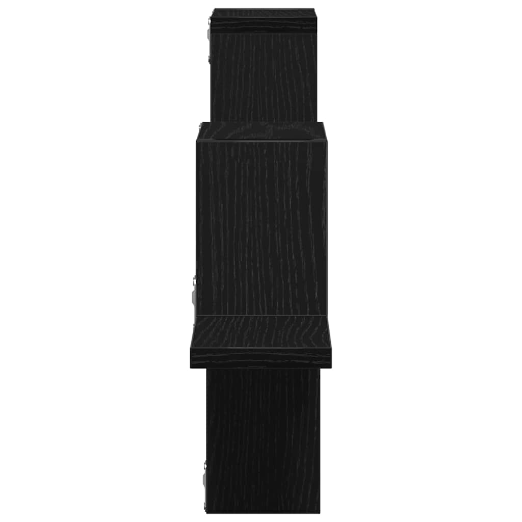 Wandregal Wandmontiert Schwarz Eichen-Optik 104,5 x 43 x 10 cm