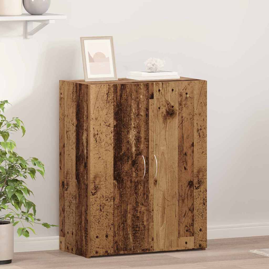 Büroschrank mit Regal Schwarz Eichen-Optik 70 x 32 x 77.5 cm