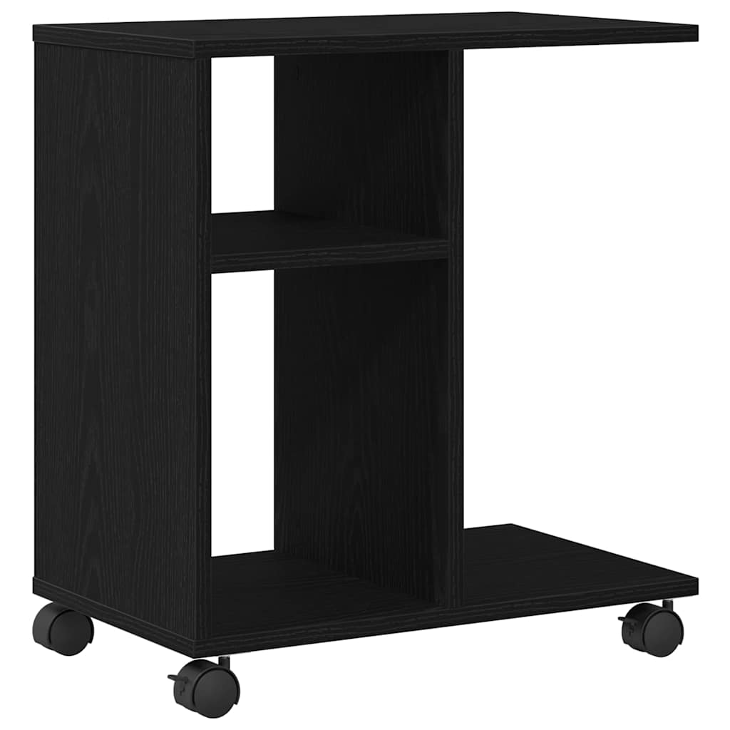 Beistelltisch mit Regal Schwarz Eichen-Optik 50 x 30 x 55 cm