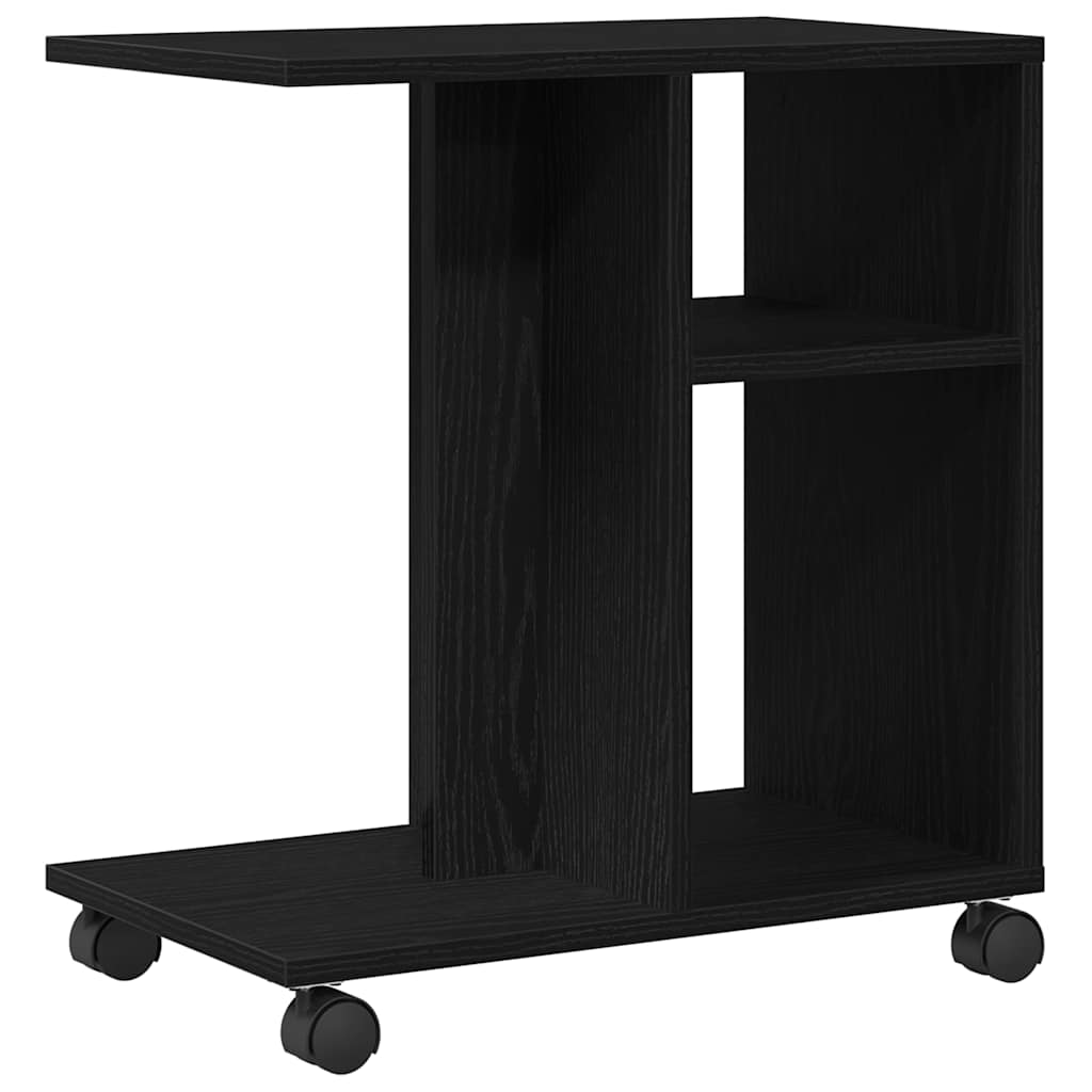 Beistelltisch mit Regal Schwarz Eichen-Optik 50 x 30 x 55 cm