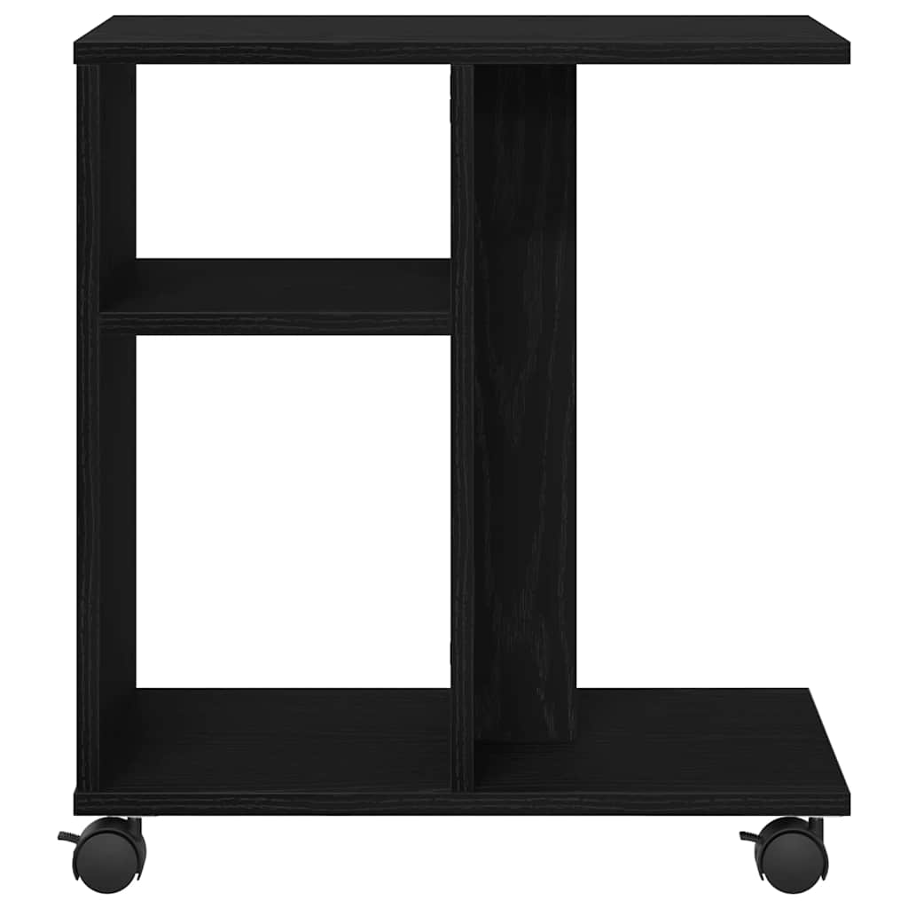 Beistelltisch mit Regal Schwarz Eichen-Optik 50 x 30 x 55 cm