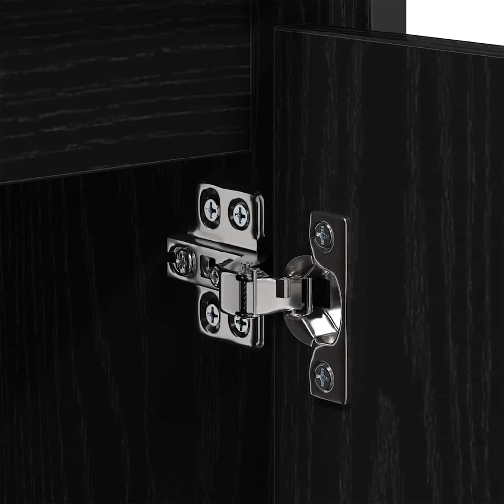 Waschbeckenschrank mit Tür Schwarz Eichen-Optik 60 x 35 x 60 cm