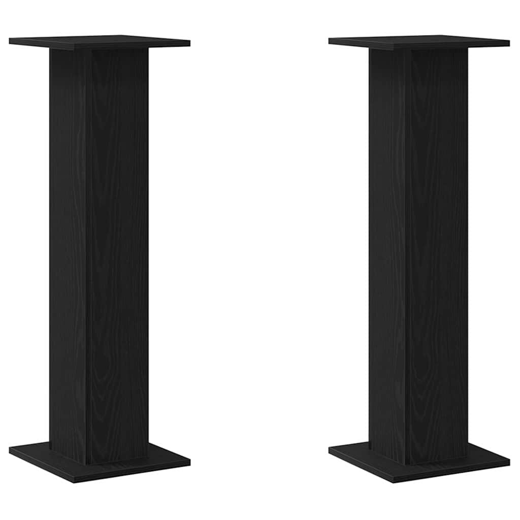 Pflanzenständer 2 pcs Schwarz Eichen-Optik 30 x 30 x 95 cm