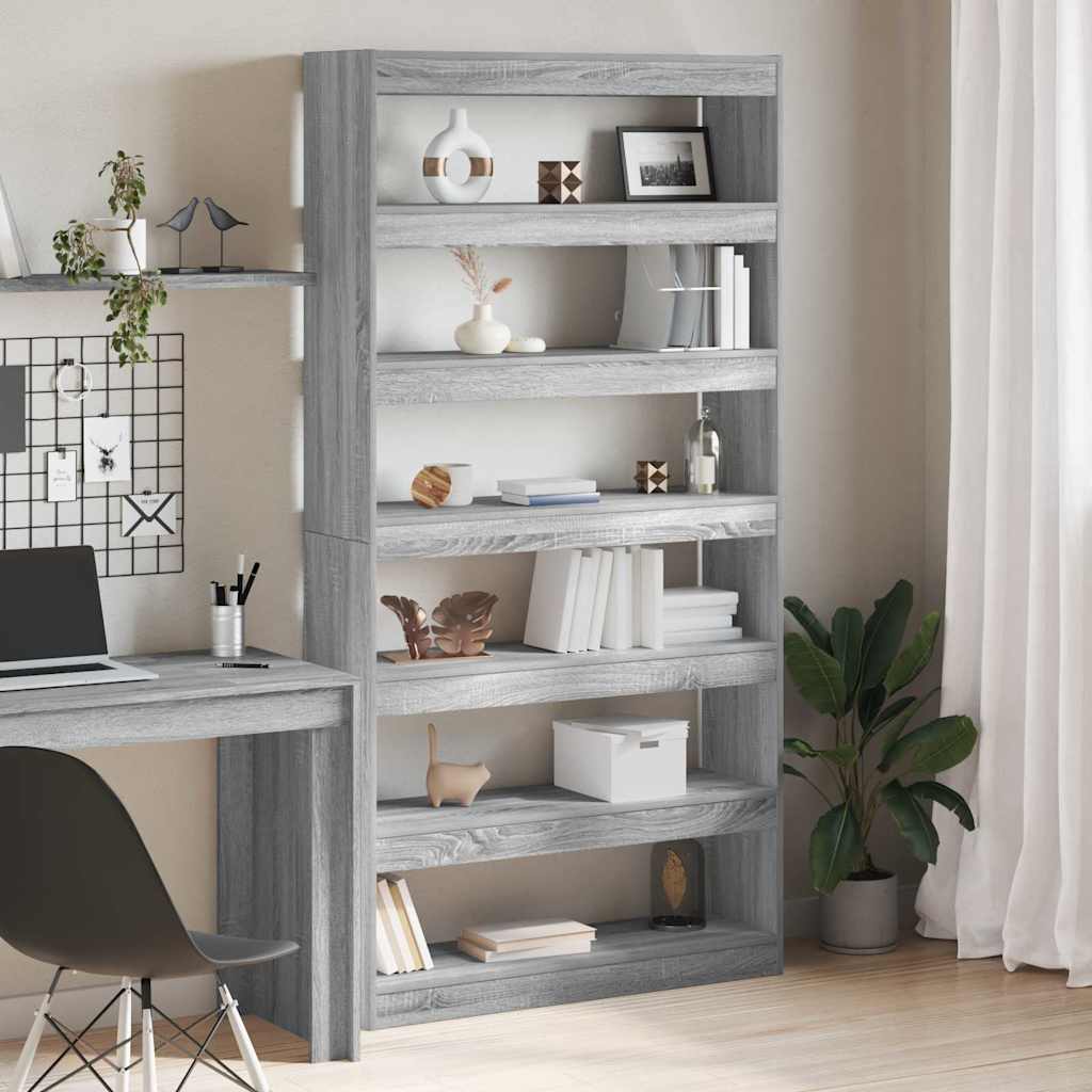 Bücherregal Graues Sonoma 100 x 30 x 198 cm Holzwerkstoff