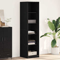 Kleiderschrank mit Regal Schwarz Eichen-Optik 50 x 50 x 200 cm
