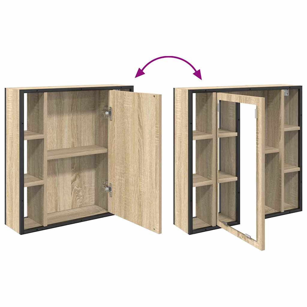 Badezimmermöbel-Set mit Regal mit Tür 2 pcs Braun Holzwerkstoff