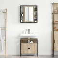 Badezimmermöbel-Set mit Regal mit Tür 2 pcs Braun Holzwerkstoff