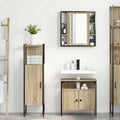 Badezimmermöbel-Set mit Regal mit Tür 3 pcs Braun Holzwerkstoff