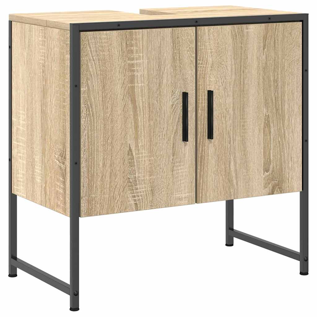 Badezimmermöbel-Set mit Regal mit Tür 3 pcs Braun Holzwerkstoff