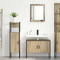 Badezimmermöbel-Set mit Regal mit Tür 3 pcs Braun Holzwerkstoff