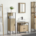 Badezimmermöbel-Set mit Regal mit Tür 3 pcs Braun Holzwerkstoff