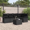 Gartensofa-set mit Kissen 6 pcs Poly-Rattan