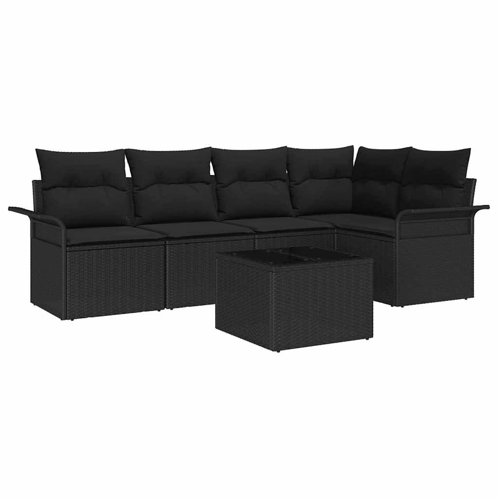 Gartensofa-set mit Kissen 6 pcs Poly-Rattan