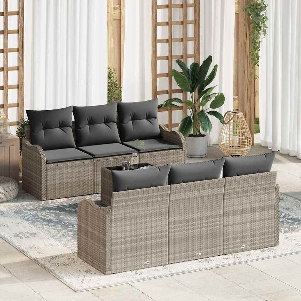 Gartensofa-set Hellgrau 55 x 55 x 37 cm Poly-Rattan