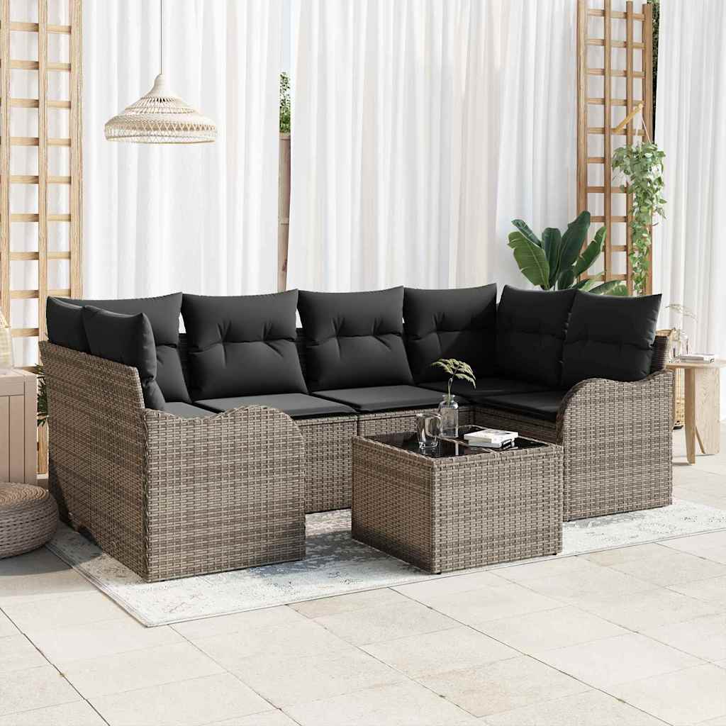 Gartensofa-set Grau 55 x 55 x 37 cm Poly-Rattan
