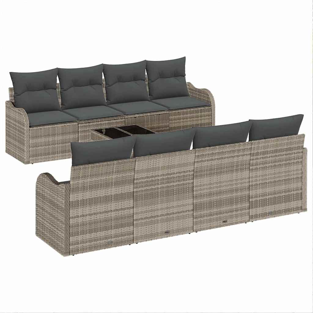 Gartensofa-set Hellgrau 55 x 55 x 37 cm Poly-Rattan