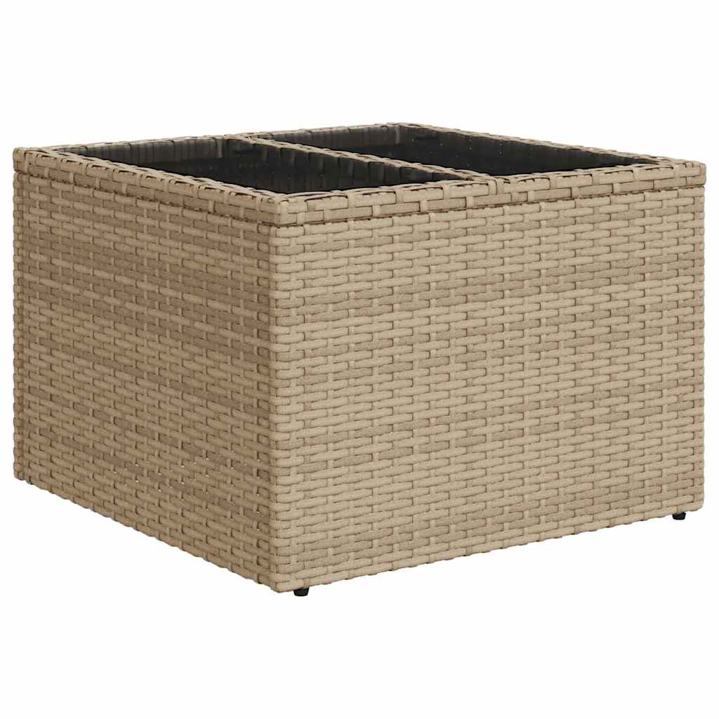 Gartensofa-set mit Kissen mit Speicher 9 pcs Beige Poly-Rattan