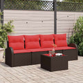 Gartensofa-set Braun 55 x 55 x 37 cm Poly-Rattan