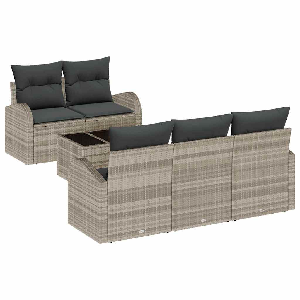Gartensofa-set Hellgrau 55 x 55 x 37 cm Poly-Rattan