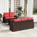Sofa Set mit Kissen 6 pcs Braun Polyester