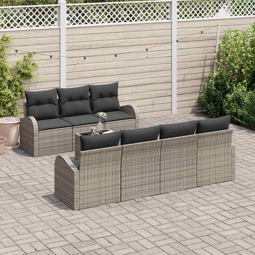 Gartensofa-set Grau 55 x 55 x 37 cm Poly-Rattan