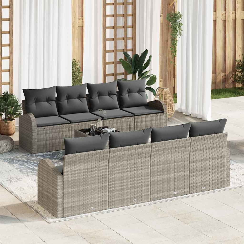 Gartensofa-set Hellgrau 55 x 55 x 37 cm Poly-Rattan