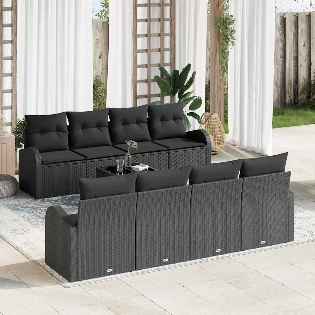 Gartensofa-set Schwarz 55 x 55 x 37 cm Poly-Rattan