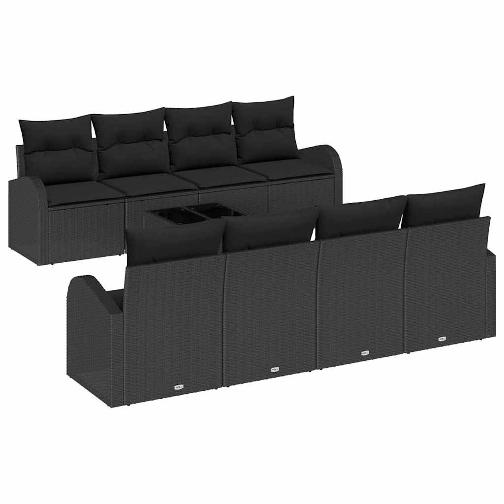 Gartensofa-set Schwarz 55 x 55 x 37 cm Poly-Rattan