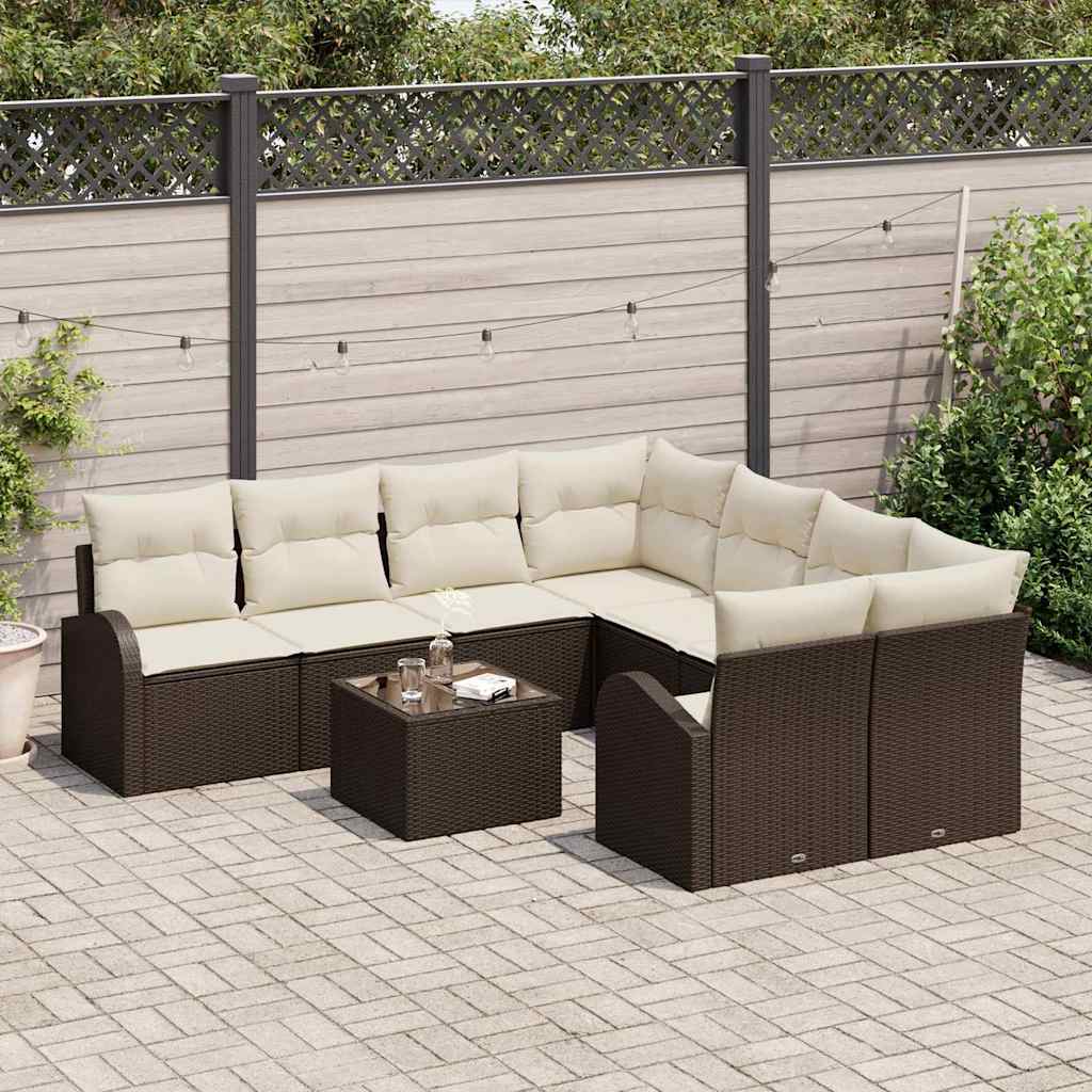 Gartensofa-set Braun 55 x 55 x 37 cm Poly-Rattan