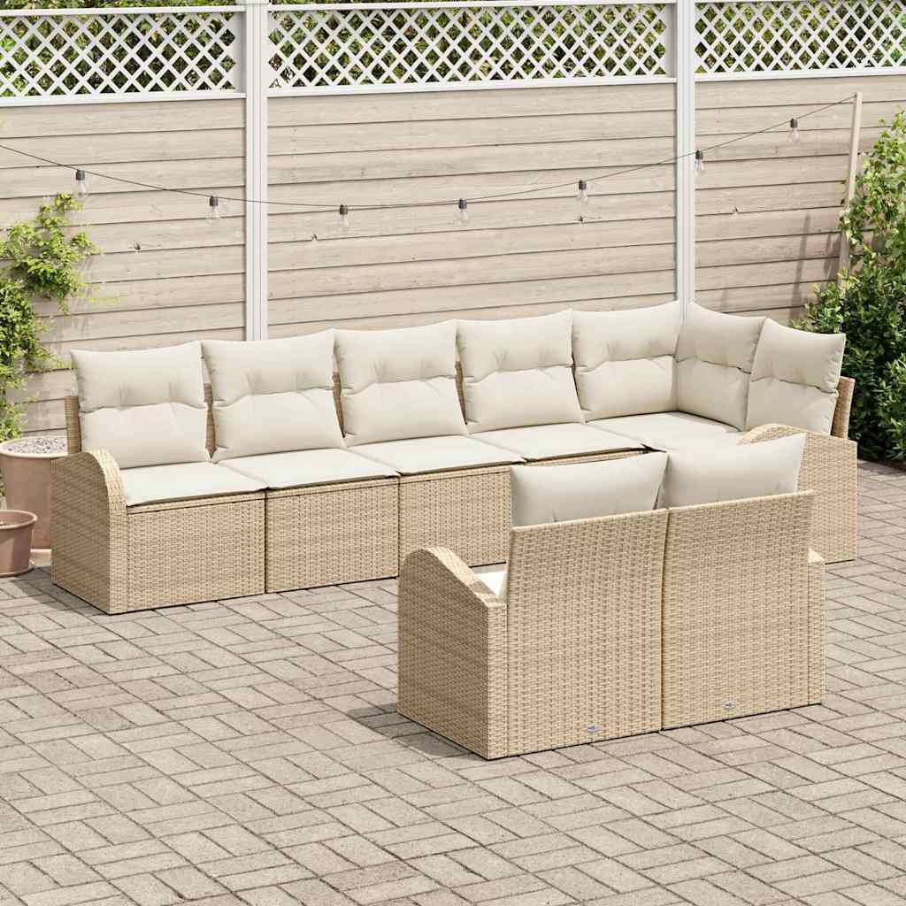 Gartensofa-set Beige und Creme 55 x 55 x 37 cm Poly-Rattan
