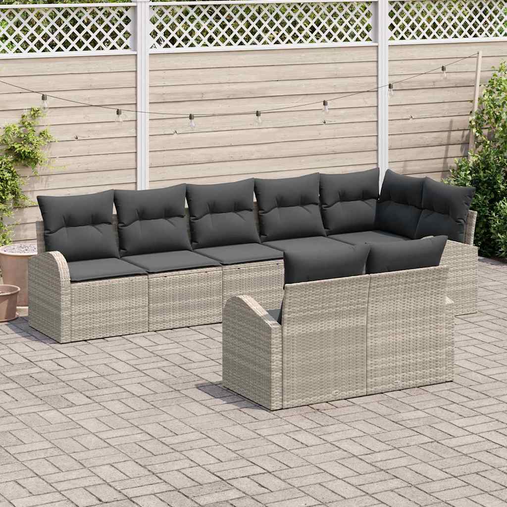 Gartensofa-set Hellgrau 55 x 55 x 37 cm Poly-Rattan