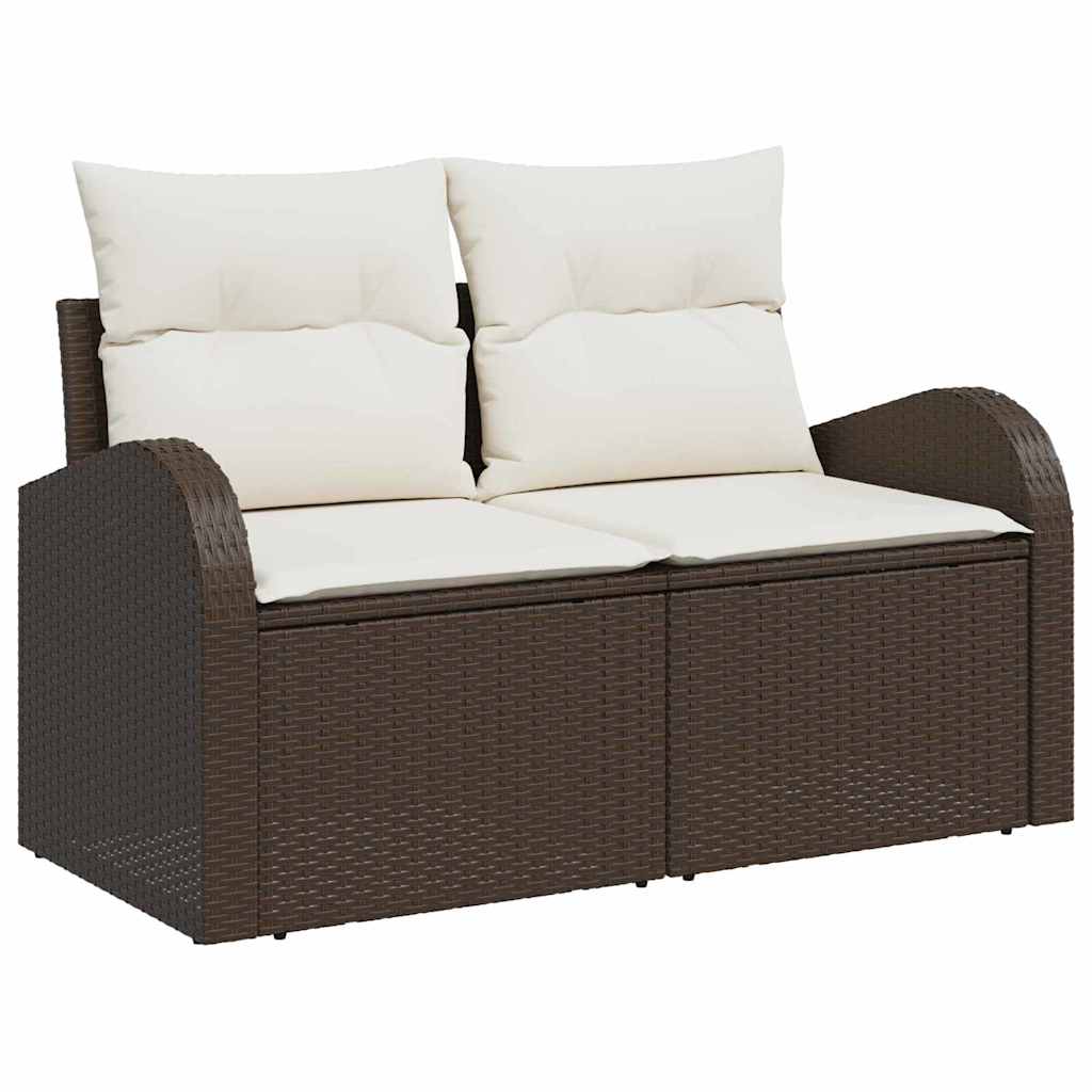Gartensofa-set Braun und Creme 55 x 55 x 37 cm Poly-Rattan