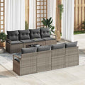 Sofa Set mit Kissen 7 pcs Grau Poly Rattan