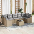 Sofa Set Beige und Hellgrau 55 x 55 x 37 cm Poly Rattan