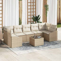 Sofa Set mit Kissen Beige und Creme 55 x 55 x 37 cm Poly Rattan